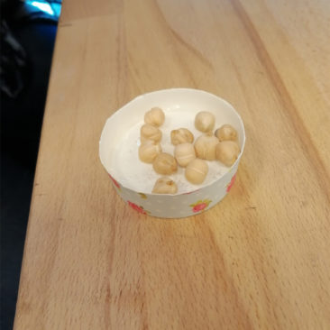Coller ensuite le légume sec choisi en remplissant totalement les deux fonds.